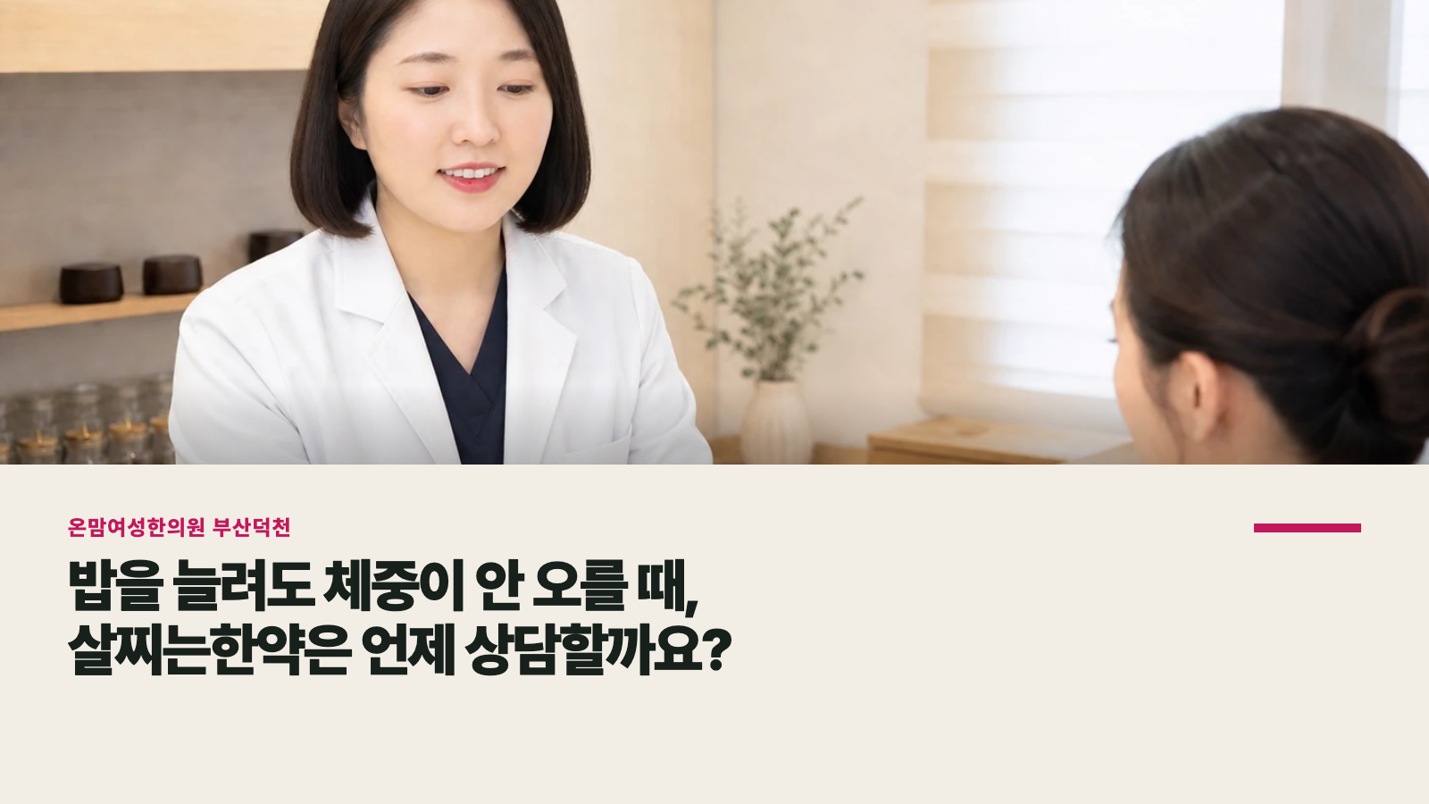 밥을 늘려도 체중이 안 오를 때, 살찌는한약은 언제 상담할까요?