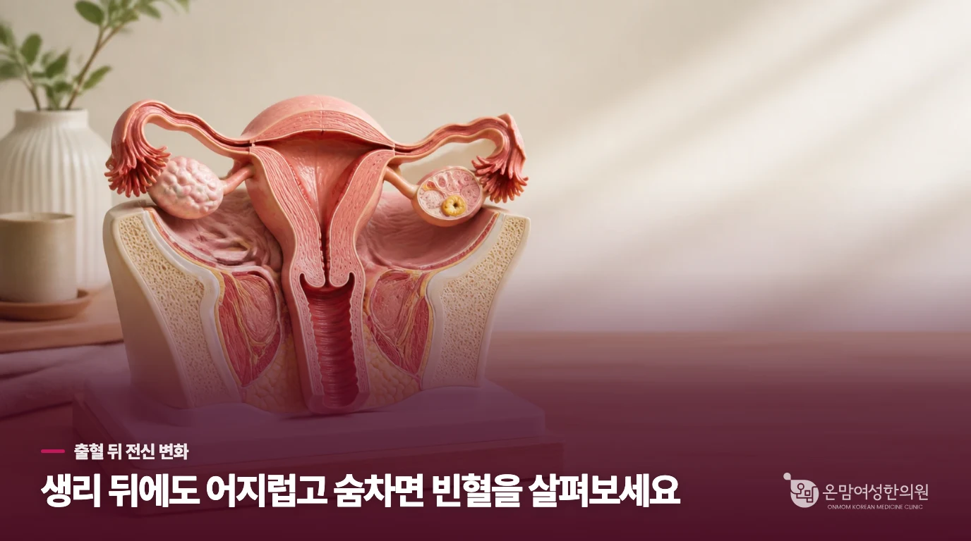 생리량이 늘어난 뒤 어지럽고 숨찬 이유