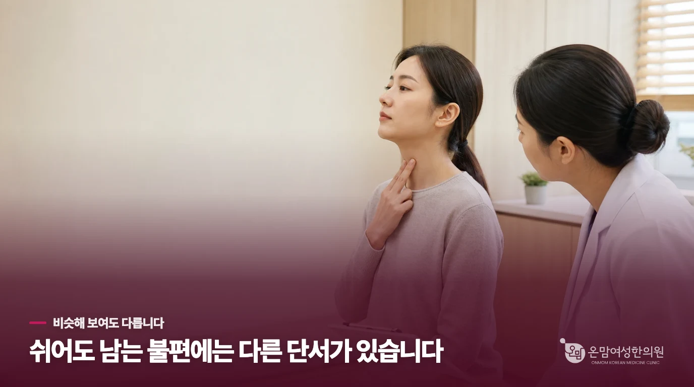 단순한 역류 증상과 기운이 막혀 생기는 이물감은 어떻게 구분하죠?
