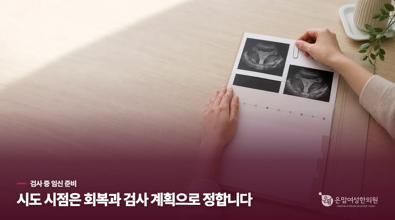 검사 결과를 기다리는 동안의 임신 시도는 회복으로 정합니다