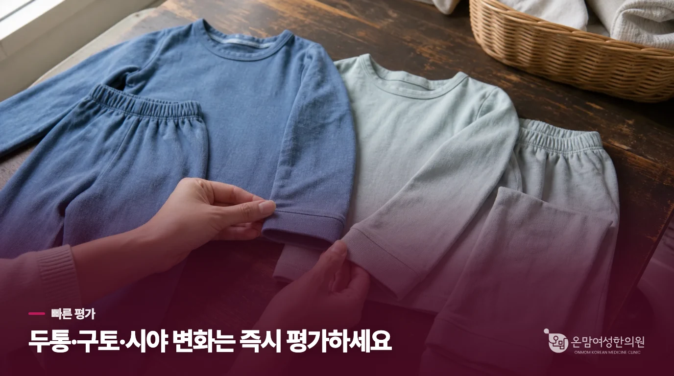 두통과 시야 변화가 붙으면 언제 서둘러야 하나요?